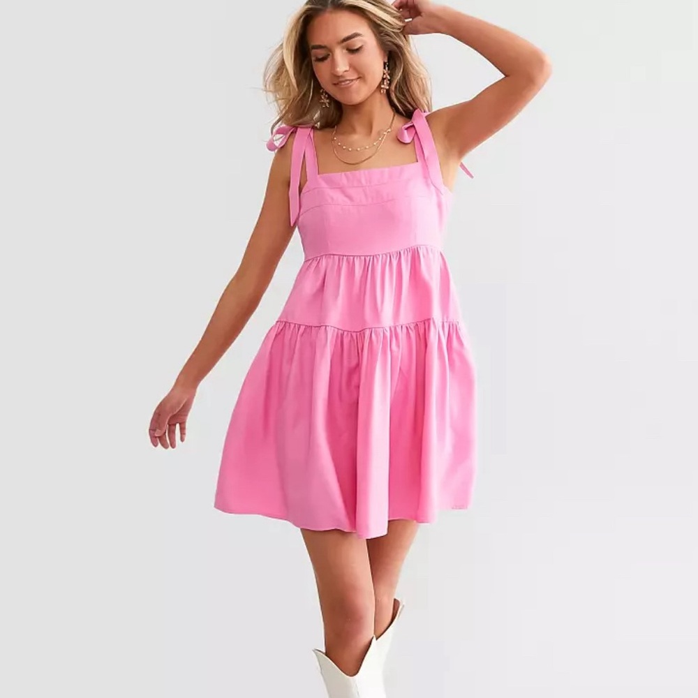 willow and root pink mini dress